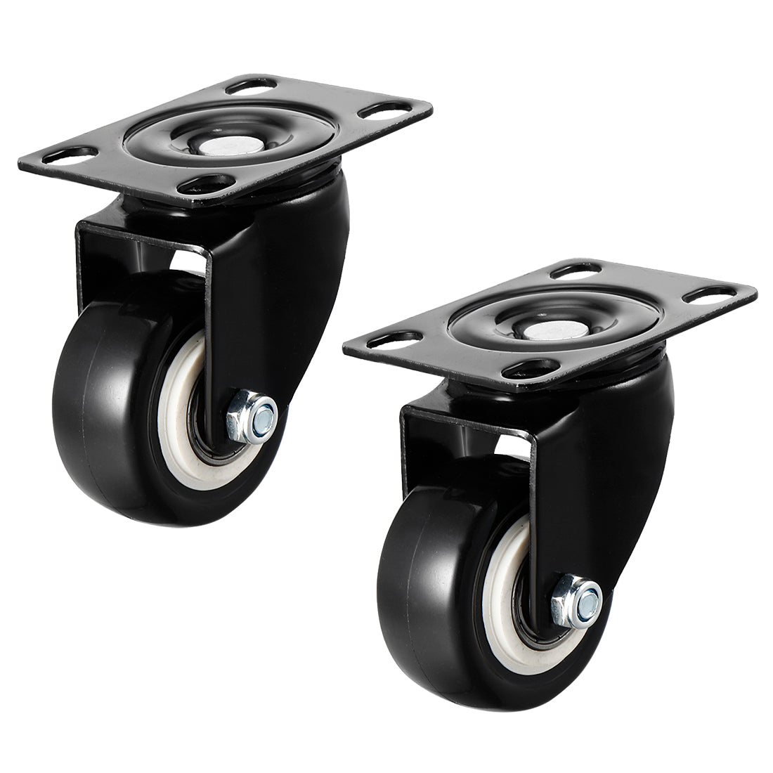 Uxcell Uxcell 2 Pcs 2 Inch Swivel Caster Wheels PU Top Plate Mounted Caster Wheel 132lb Capacity