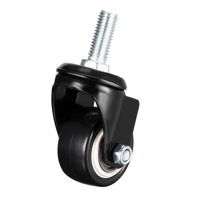 Harfington Uxcell 1.5 Inch Swivel Caster Wheels PU 360 Degree Threaded Stem Caster Wheel, M10 x 25mm, 110lb Capacity