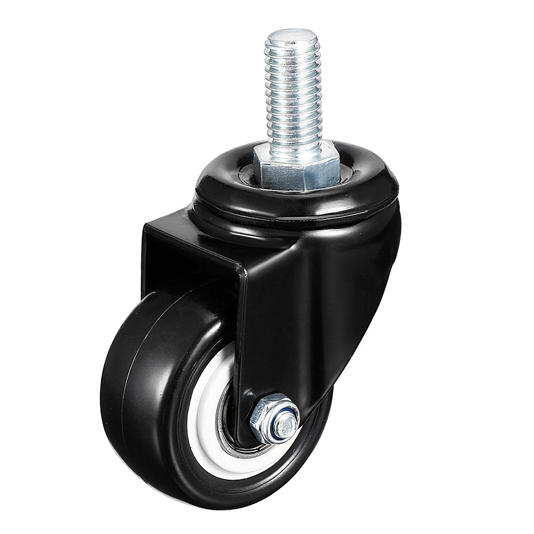 uxcell Uxcell 2 Inch Swivel Caster Wheels PU 360 Degree Threaded Stem Caster Wheel, M10 x 25mm, 132lb Capacity