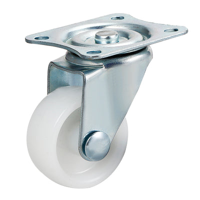 Harfington Uxcell 8Pcs 1.5 Inch Swivel Casters Wheels PP Plastic Wheel Top Plate Mounted 44lb Load Capacity White