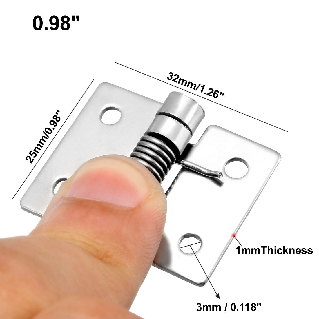 uxcell Uxcell 5pcs Selbstschließend Feder Scharnier 25mm Edelstahl DIY Hardware für Tür Kabinett DE de