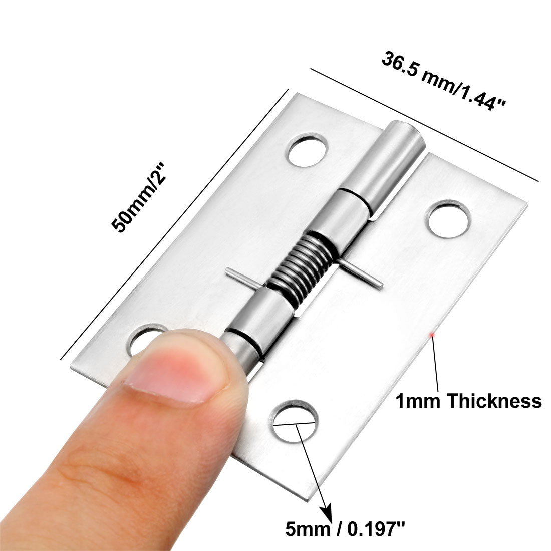 uxcell Uxcell 4pcs Selbstschließendes Feder Scharnier 50mm Edelstahl DIY Hardware für Tür Kabinett DE de