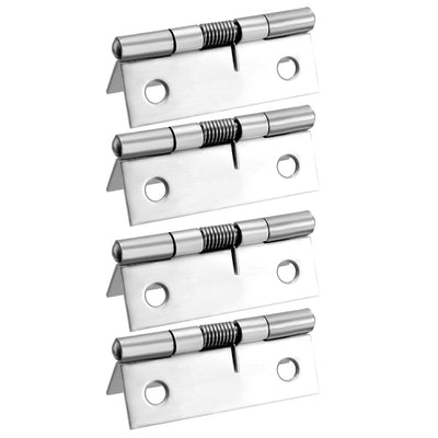 Harfington Uxcell 4pcs Selbstschließendes Feder Scharnier 50mm Edelstahl DIY Hardware für Tür Kabinett DE de