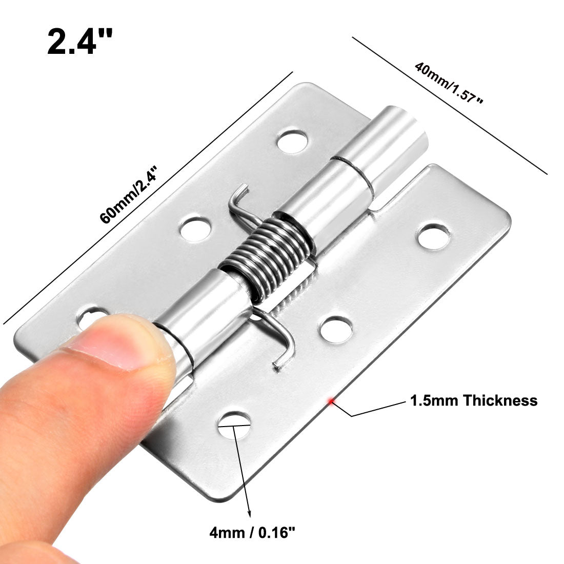 uxcell Uxcell Selbstschließendes Feder Scharnier 60mm Edelstahl DIY Hardware für Tür Kabinett DE de