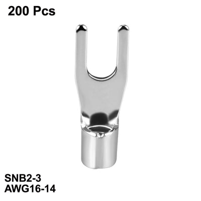 Harfington Uxcell 200x Gabel Typ Kupfer Nicht-Isoliert Spaten Terminals SNB2-3 für 16-14 Draht DE de
