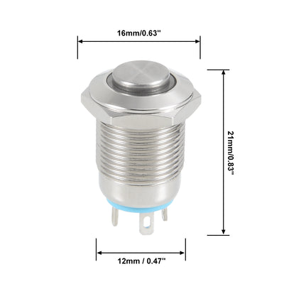 Harfington Uxcell Momentary Metal Push Button Switch Mounting Dia