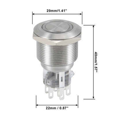 Harfington Uxcell Momentary Metal Push Button Switch Mounting Light