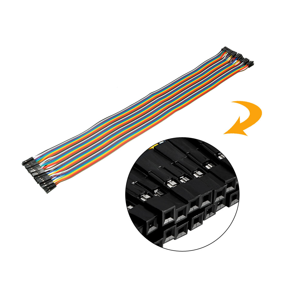 uxcell Uxcell Female to Female 40P Breadboard Jumper Wire 2.54mm Pitch Ribbon Cable 51cm Long