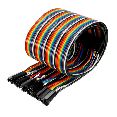 Harfington Uxcell Female to Female 40P Breadboard Jumper Wire 2.54mm Pitch Ribbon Cable 51cm Long