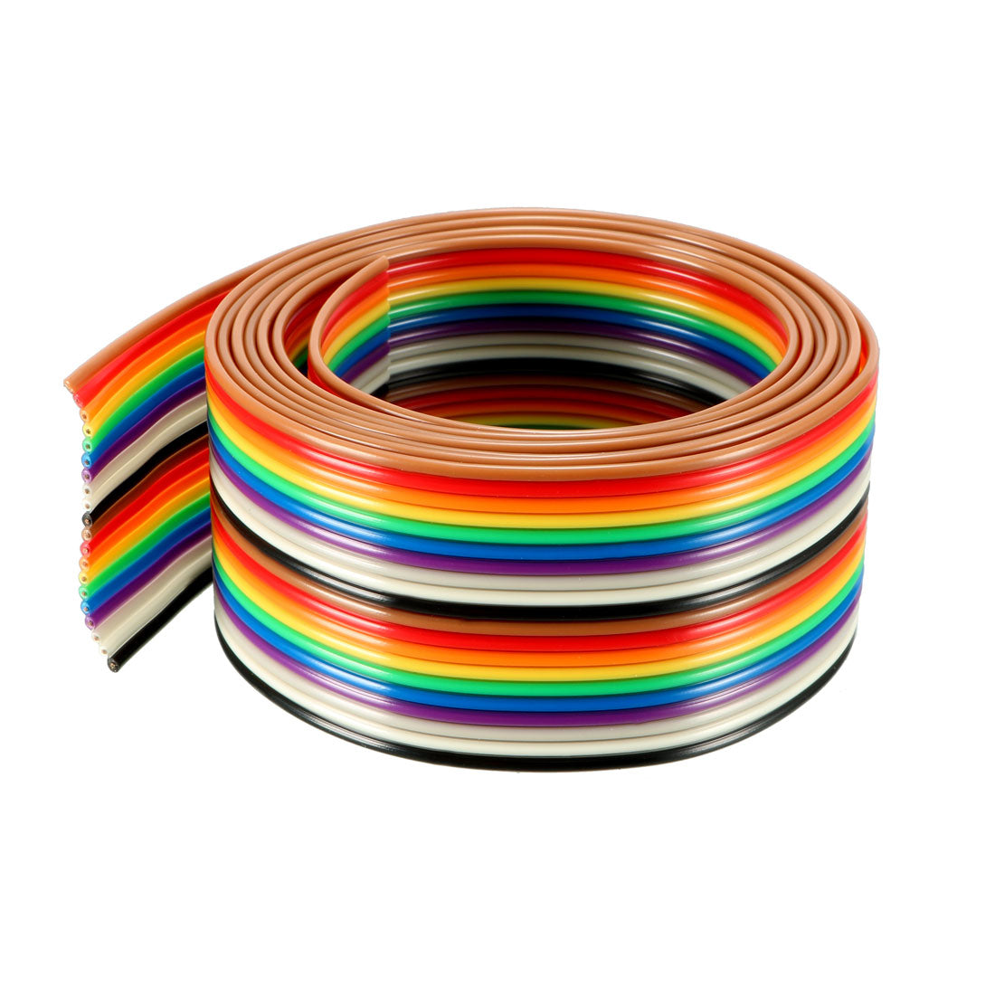 uxcell Uxcell Flat Ribbon Cable 20P Rainbow IDC Wire 1.27mm Pitch 1 Meter Long