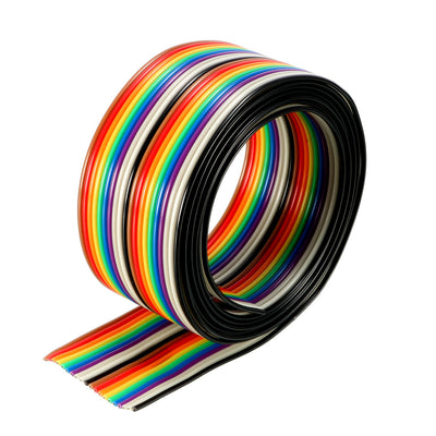 Harfington Uxcell Flat Ribbon Cable 20P Rainbow IDC Wire 1.27mm Pitch 1 Meter Long