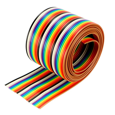 Harfington Uxcell Flat Ribbon Cable 30P Rainbow IDC Wire 1.27mm Pitch 1 Meter Long