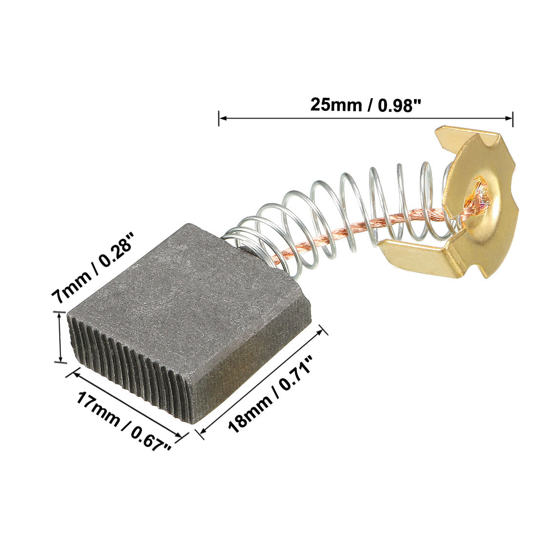 uxcell Uxcell Carbon Brushes for Electric Motors 18mm x 17mm x 7mm Replacement Repair Part Set of 2