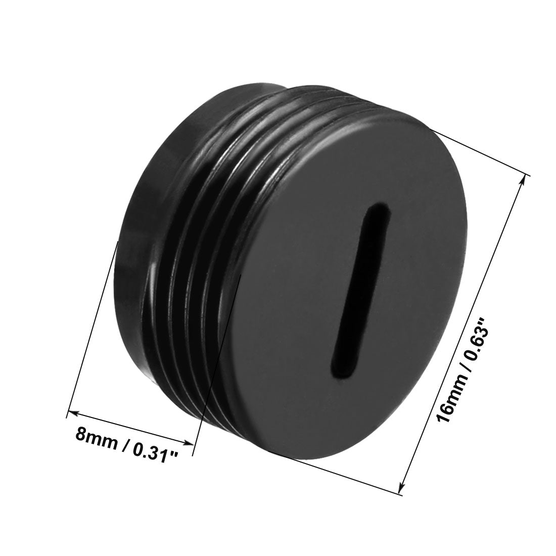 uxcell Uxcell Carbon Brush Holder Caps 16mm O.D. 8mm Thickness Motor Brush Cover Plastic Fitting Thread Black 2pcs