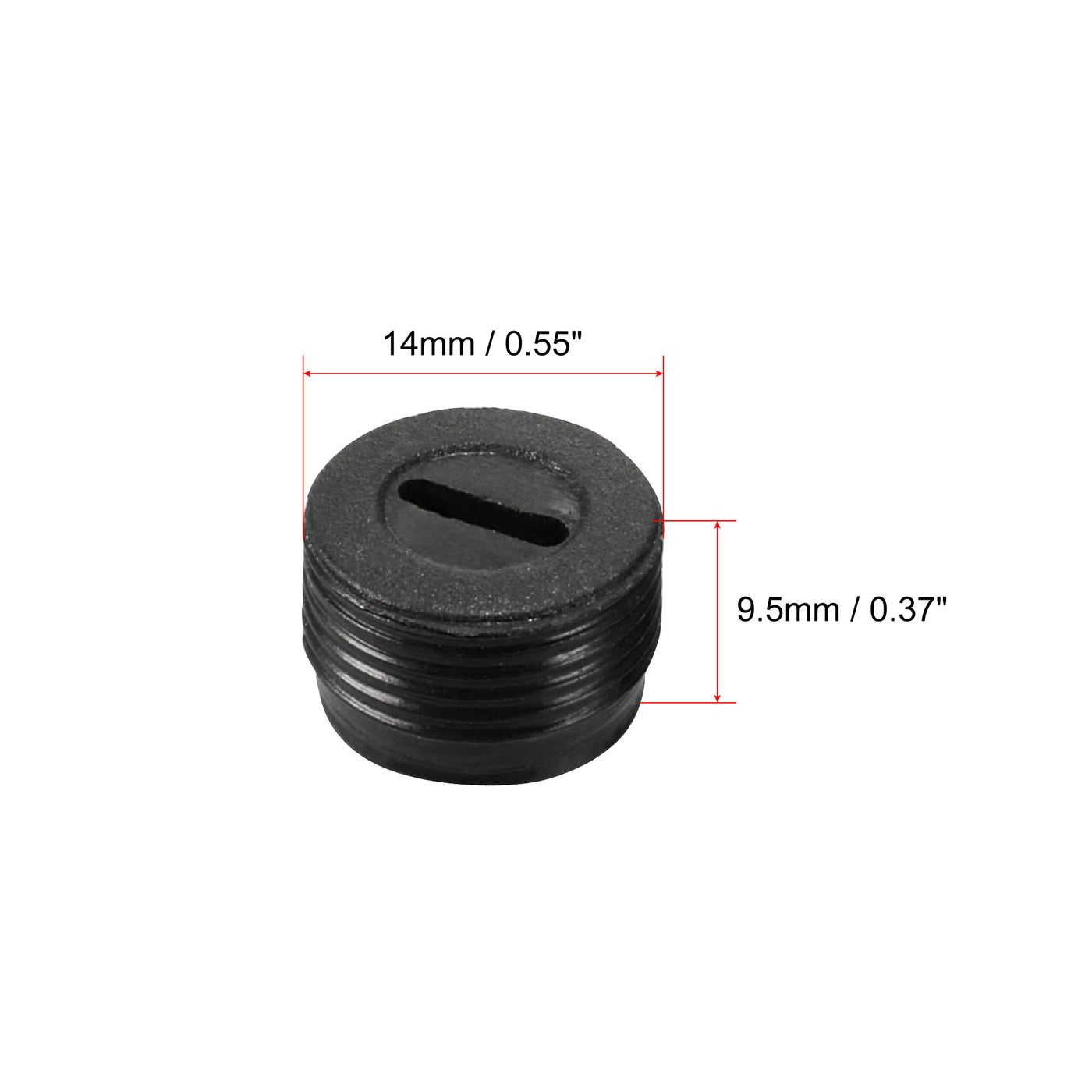 uxcell Uxcell Carbon Brush Holder Caps 14mm O.D. 7.5mm I.D. 8mm Thickness Motor Brush Cover Plastic Fitting Thread Black 2pcs