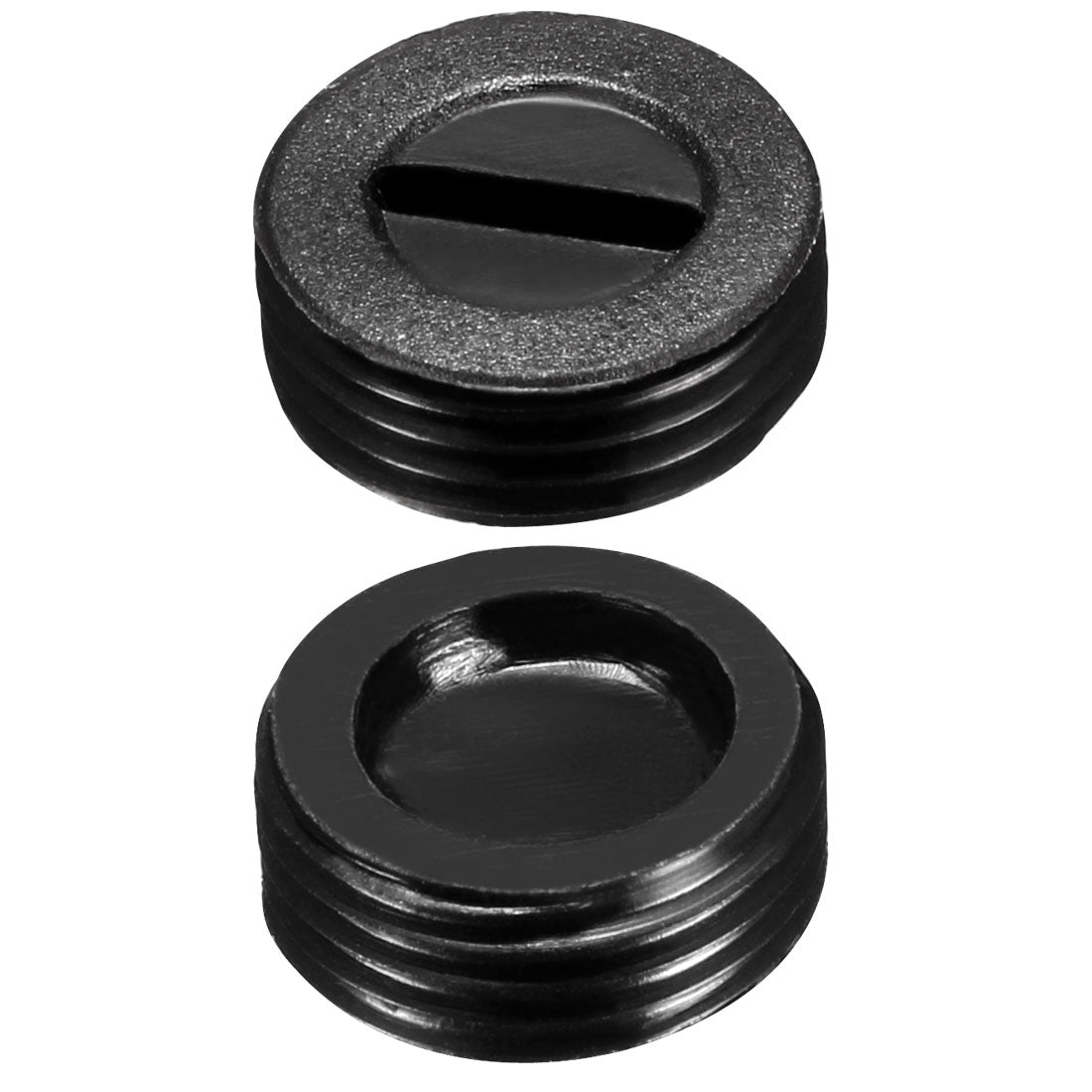 uxcell Uxcell Carbon Brush Holder Caps 12mm O.D. 4.5mm Thickness Motor Brush Cover Plastic Fitting Thread Black 2pcs