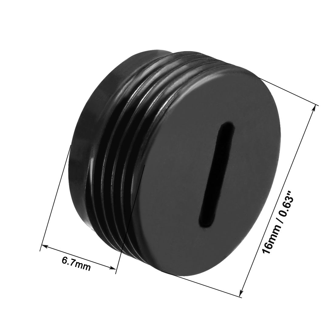 uxcell Uxcell Carbon Brush Holder Caps 16mm O.D. 6.7mm Thickness Motor Brush Cover Plastic Fitting Thread Black 20pcs