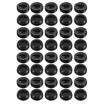 Harfington Uxcell Carbon Brush Holder Caps 13mm O.D. 8mm I.D. 5.5mm Thickness Motor Brush Cover Plastic Fitting Thread Black 40pcs