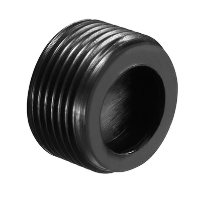 Harfington Uxcell Carbon Brush Holder Caps 15mm O.D. 9mm I.D. 8mm Thickness Motor Brush Cover Plastic Fitting Thread Black 40pcs