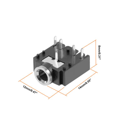 Harfington Uxcell 50Stk.PCB Halter 3.5mm 5 Stift Steckdose Kopfhörer Musik Buchse Verbinder PJ307 DE de