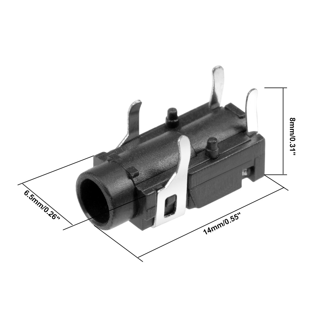 uxcell Uxcell 30Pcs PCB Mount 3.5mm 4 Pin Socket Headphone Stereo Jack Audio Video Connector Black PJ321