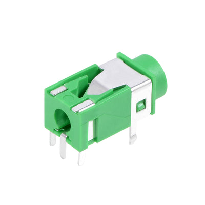 Harfington Uxcell 10Pcs PCB Mount 3.5mm 5 Pin Socket Headphone Stereo Jack Audio Video Connector Green PJ322