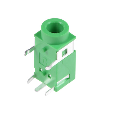 Harfington Uxcell 10Pcs PCB Mount 3.5mm 5 Pin Socket Headphone Stereo Jack Audio Video Connector Green PJ322