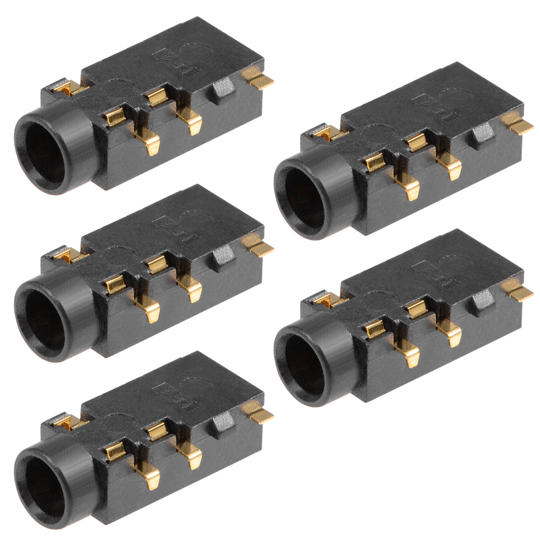 uxcell Uxcell 5Pcs PCB Mount 3.5mm 5 Pin Socket Headphone Stereo Jack Audio Video Connector Black PJ-327-5P