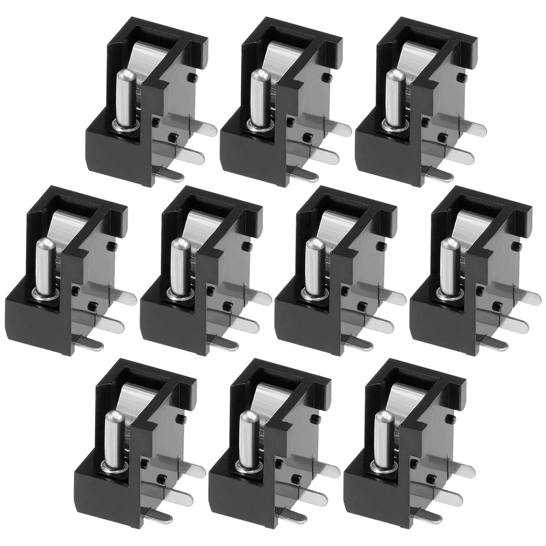 uxcell Uxcell 10Pcs PCB Mount DC004 5.5mm x 2.1mm 3 Pin Audio Video DC Power Connector Socket Black