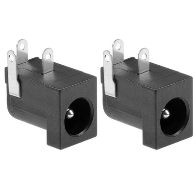 Harfington Uxcell 2Pcs PCB Mount DC005 5.5mm x 2.1mm 3 Pin Audio Video DC Power Connector Socket Black