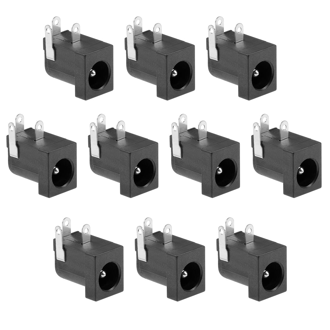 uxcell Uxcell 10Pcs PCB Mount DC005 5.5mm x 2.1mm 3 Pin Audio Video DC Power Connector Socket