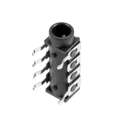 Harfington Uxcell 10Pcs PCB Mount 3.5mm 6 Pin Socket Headphone Stereo Jack Audio Video Connector Black PJ-313E-6P