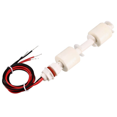 Harfington Uxcell PP Dual Ball Float Switch M10 115mm Fish Tank Vertical Liquid Water Level Sensor Plastic White