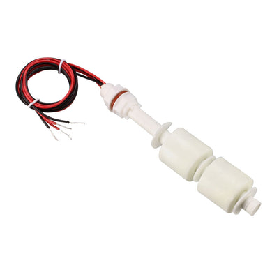 Harfington Uxcell PP Dual Ball Float Switch M10 115mm Vertical Liquid Water Level Control Sensor Plastic White for Tank Pool