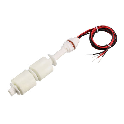 Harfington Uxcell PP Dual Ball Float Switch M10 115mm Vertical Liquid Water Level Control Sensor Plastic White for Tank Pool