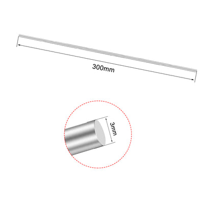 Harfington Uxcell 1Pcs Stainless Steel Shaft Round Rod 300mmx3mm for DIY Toy RC Car Model Part