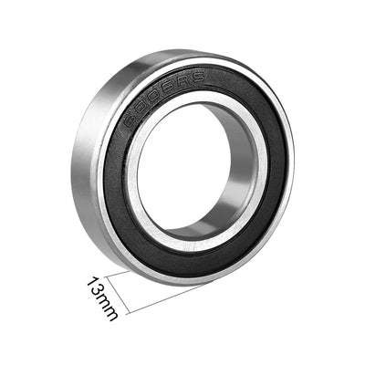 Harfington Uxcell Deep Groove Ball Bearing 6006RS Single Sealed, 30mm x 55mm x 13mm Chrome Steel Bearings