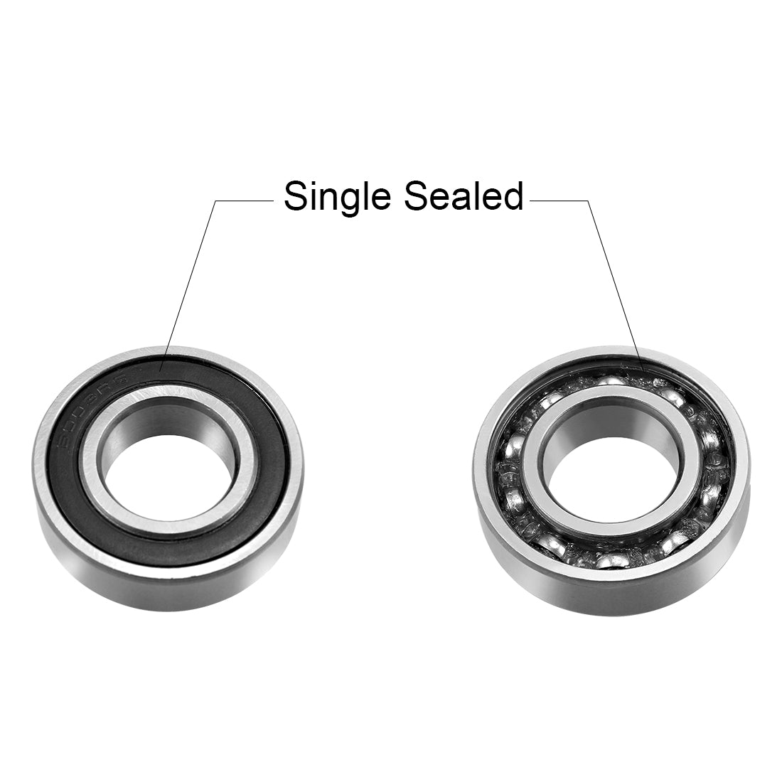 uxcell Uxcell Deep Groove Ball Bearing 6003RS Single Sealed, 17mm x 35mm x 10mm Chrome Steel Bearings, 1Pack