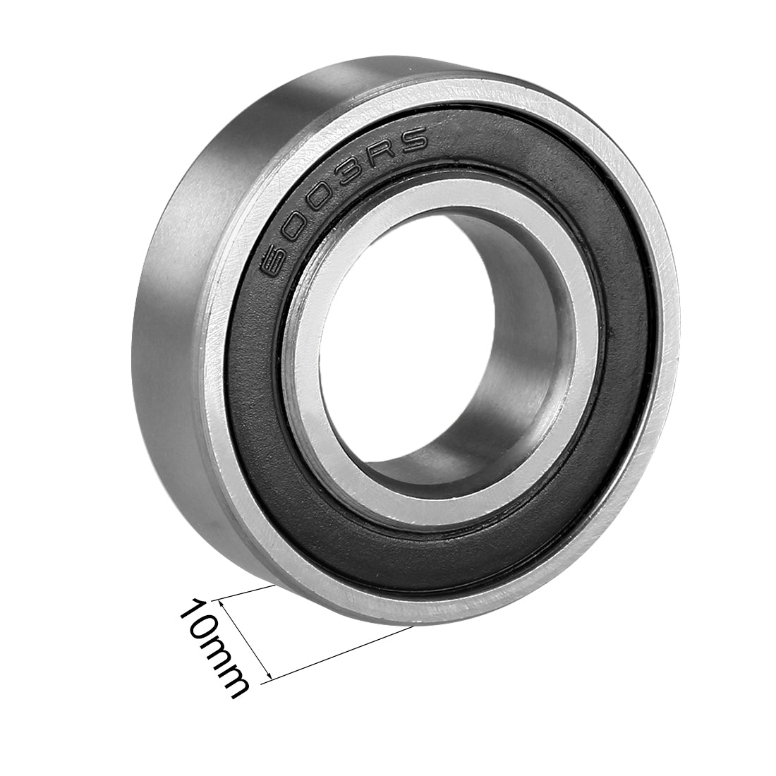 uxcell Uxcell Deep Groove Ball Bearing 6003RS Single Sealed, 17mm x 35mm x 10mm Chrome Steel Bearings, 1Pack