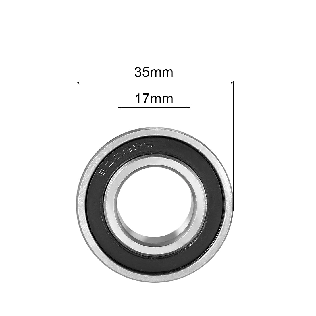 uxcell Uxcell Deep Groove Ball Bearing 6003RS Single Sealed, 17mm x 35mm x 10mm Chrome Steel Bearings, 1Pack