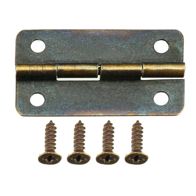 Harfington Uxcell 1.18" Antique Bronze Hinges Retro Mini Hinge Replacement with Screws 19pcs