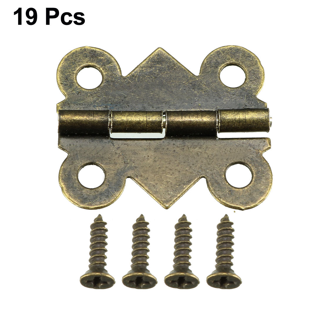 uxcell Uxcell 0.98" Antique Bronze Hinges Retro Butterfly Shape Hinge Replacement with Screws 19pcs