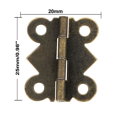 Harfington Uxcell 0.98" Antique Bronze Hinges Retro Butterfly Shape Hinge Replacement with Screws 19pcs