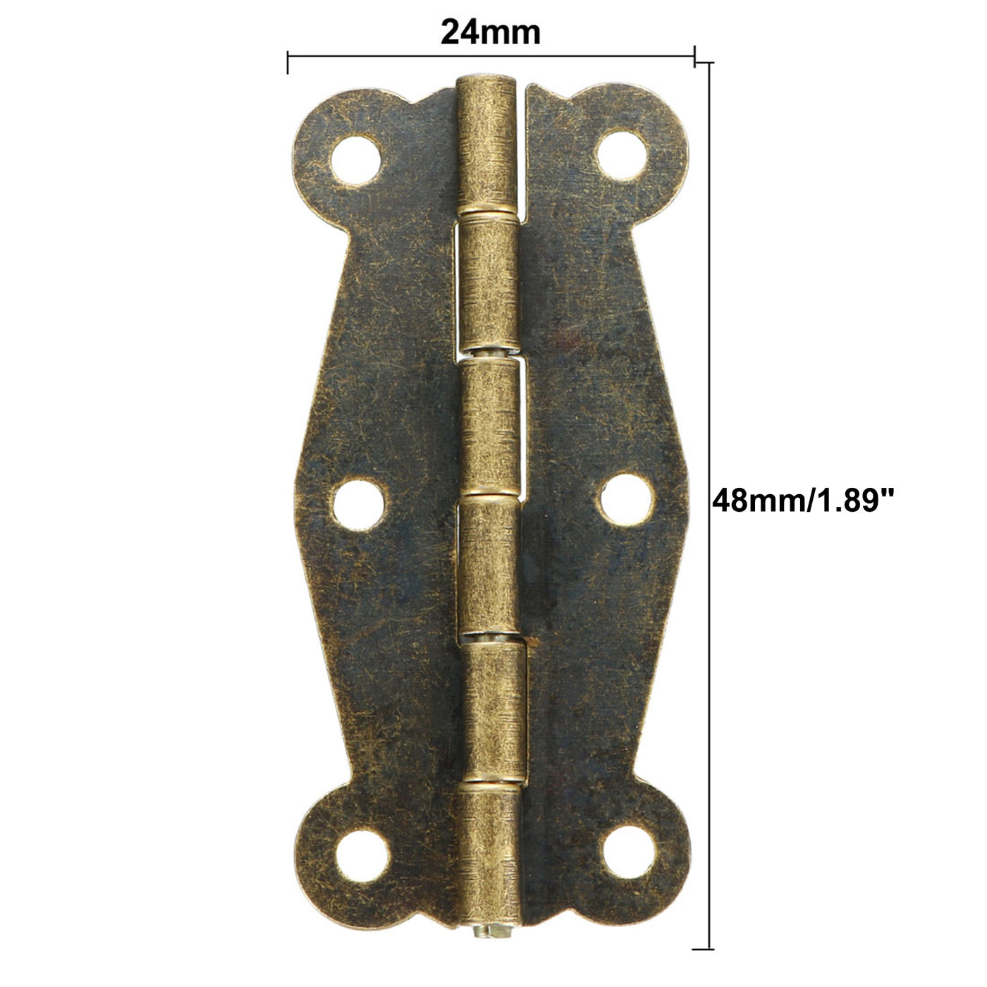 uxcell Uxcell 2" Retro Bronze Hinges Retro Butterfly Shape Hinge Replacement with Screws 10pcs