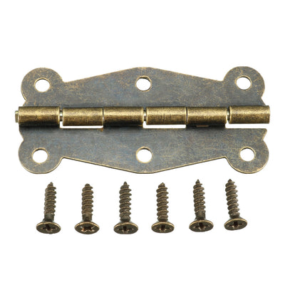 Harfington Uxcell 2" Retro Bronze Hinges Retro Butterfly Shape Hinge Replacement with Screws 10pcs