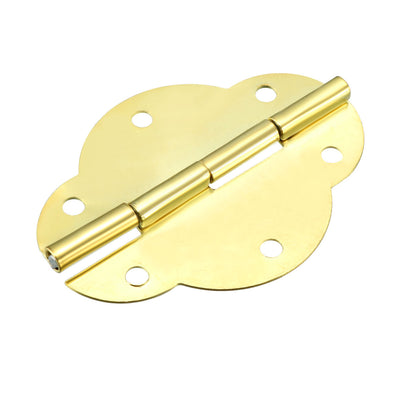 Harfington Uxcell 1.8" Golden Hinges Butterfly Shape Hinge Replacement with Screws 8pcs