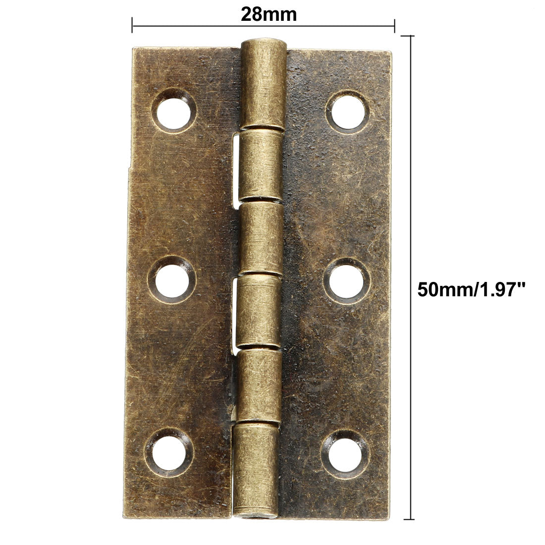 uxcell Uxcell 1.97" Antique Bronze Hinges Retro Hinge Replacement with Screws 8pcs