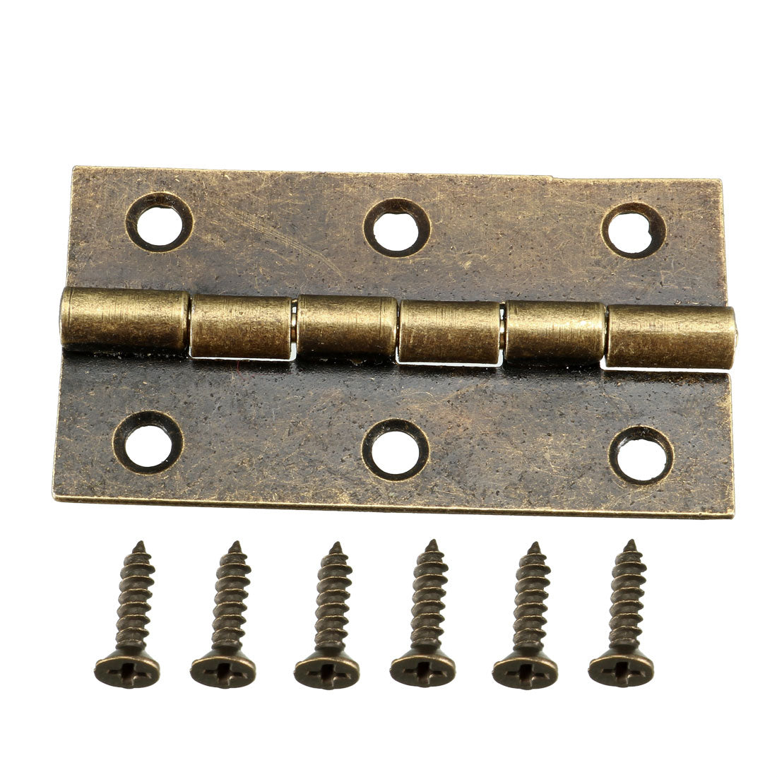 uxcell Uxcell 1.97" Antique Bronze Hinges Retro Hinge Replacement with Screws 8pcs