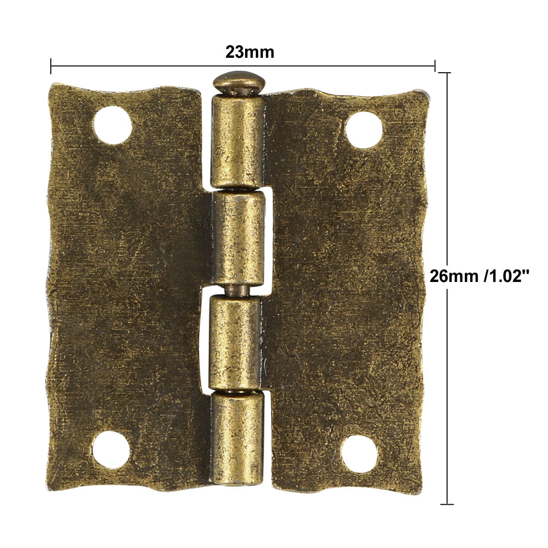 uxcell Uxcell 1.02" Antique Bronze Hinges Retro Carved Hinge Replacement with Screws 4pcs