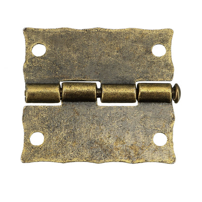 Harfington Uxcell 1.02" Antique Bronze Hinges Retro Carved Hinge Replacement with Screws 10pcs